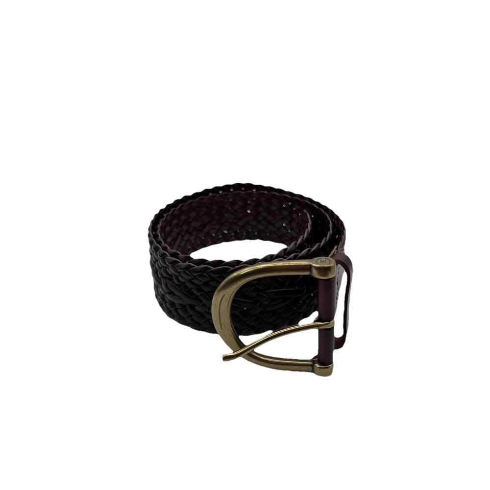 Vintage Chaps Brown braided leather belt NWT Medium